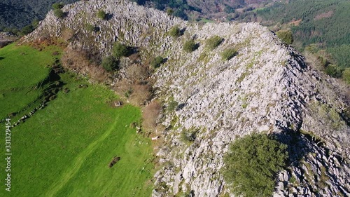 Aerial view, Landscape in Gordon, Trucios, Turtzioz, Bizkaia, Basque Country, Spain, Europe photo