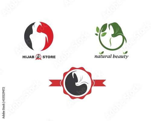 hijab woman logo vector,culture of woman muslim fashion