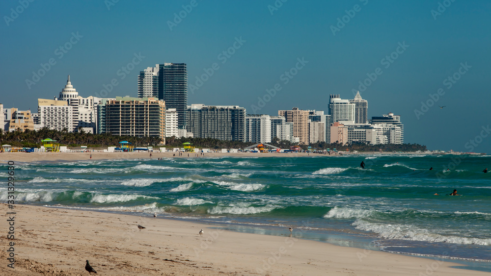 South Beach, Miami in a sunny morning.