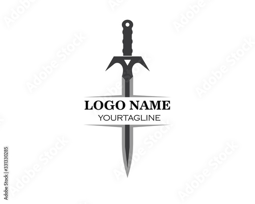 sword logo icon vector illustration design