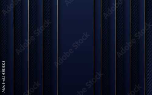 Dark Abstract Background blue color and gold line modern design