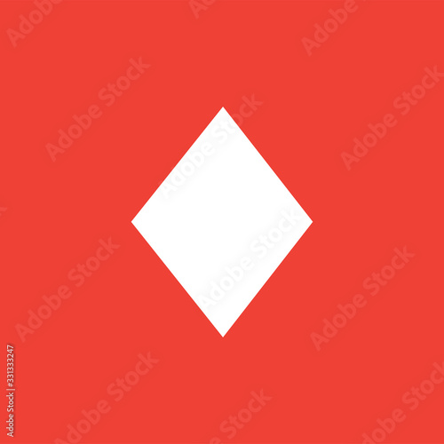 Free Download Playing Card Diamond Icon On Red Background. Red Flat Style Vector Illustration - GFXLoad