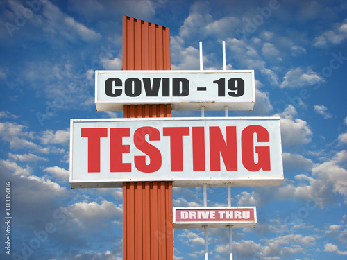 Covid-19 coronavirus testing facility sign