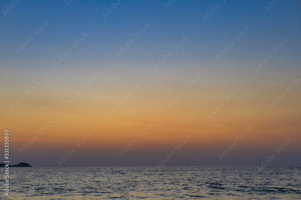 Tropical sunset over the sea. with copy space for text or design.