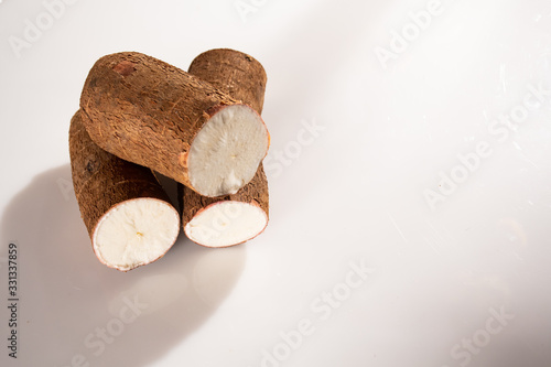 Cassava isolated on a white background photo