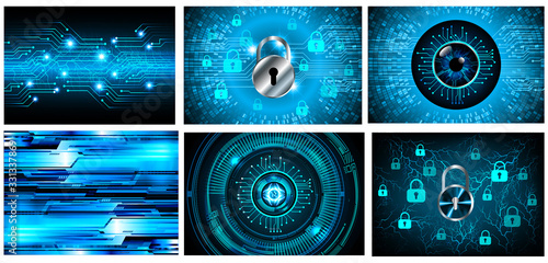 Closed Padlock on digital background, cyber security