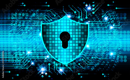 Closed Padlock on digital background, cyber security