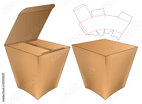 Box packaging die cut template design. 3d mock-up