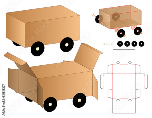 Box packaging die cut template design. 3d mock-up