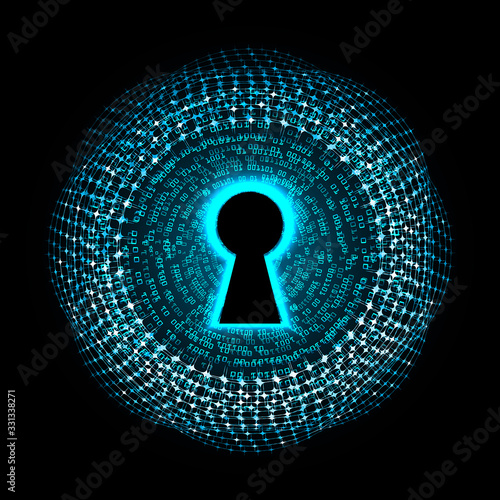 Closed Padlock on digital background, cyber security