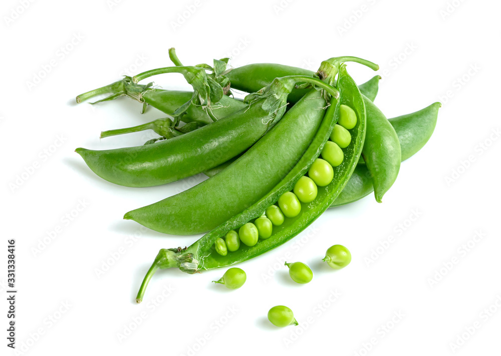 Green peas isolated on white background Green peas isolated on white background