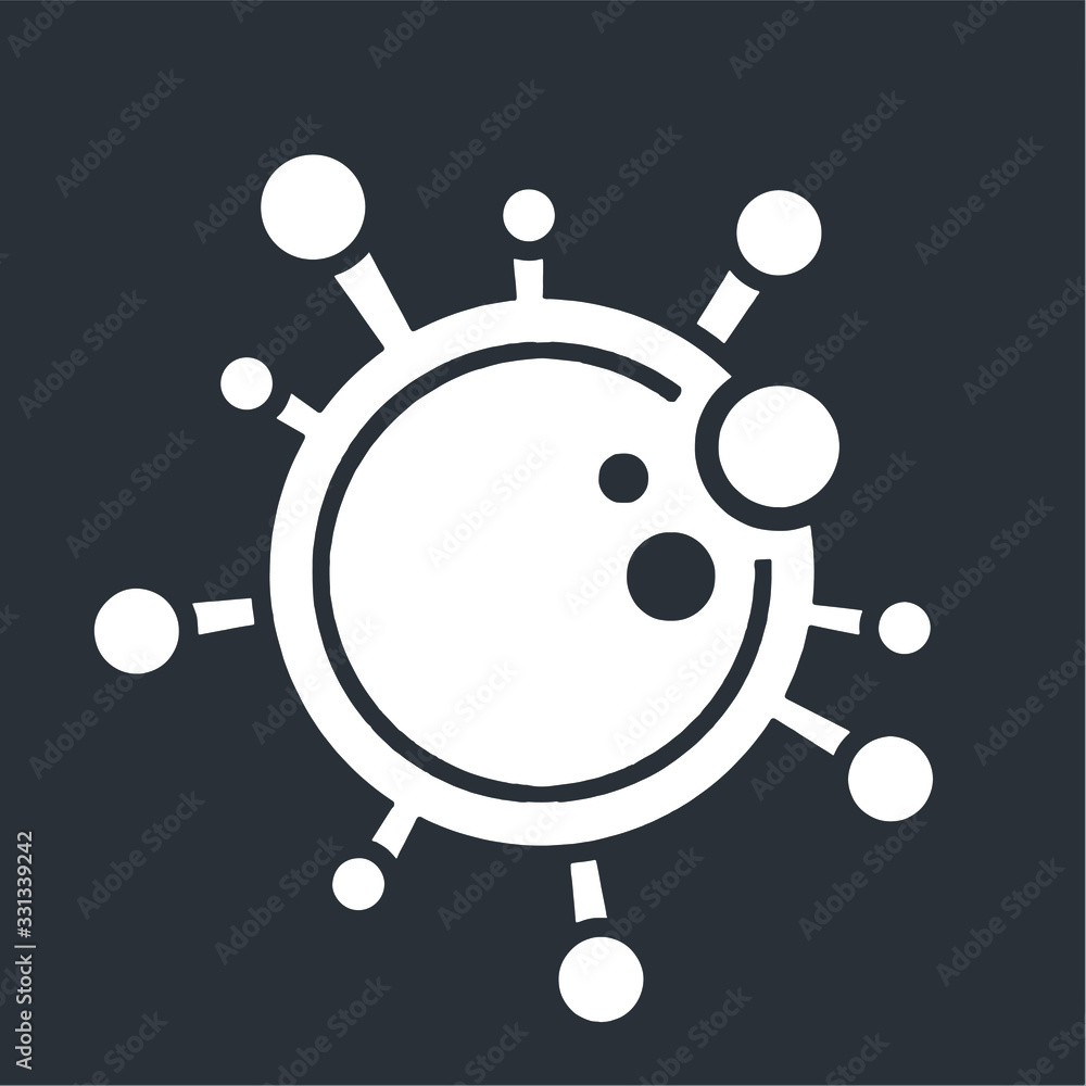 Virus Icon isolated on dark background vector illustration Virus Icon isolated on dark background vector illustration