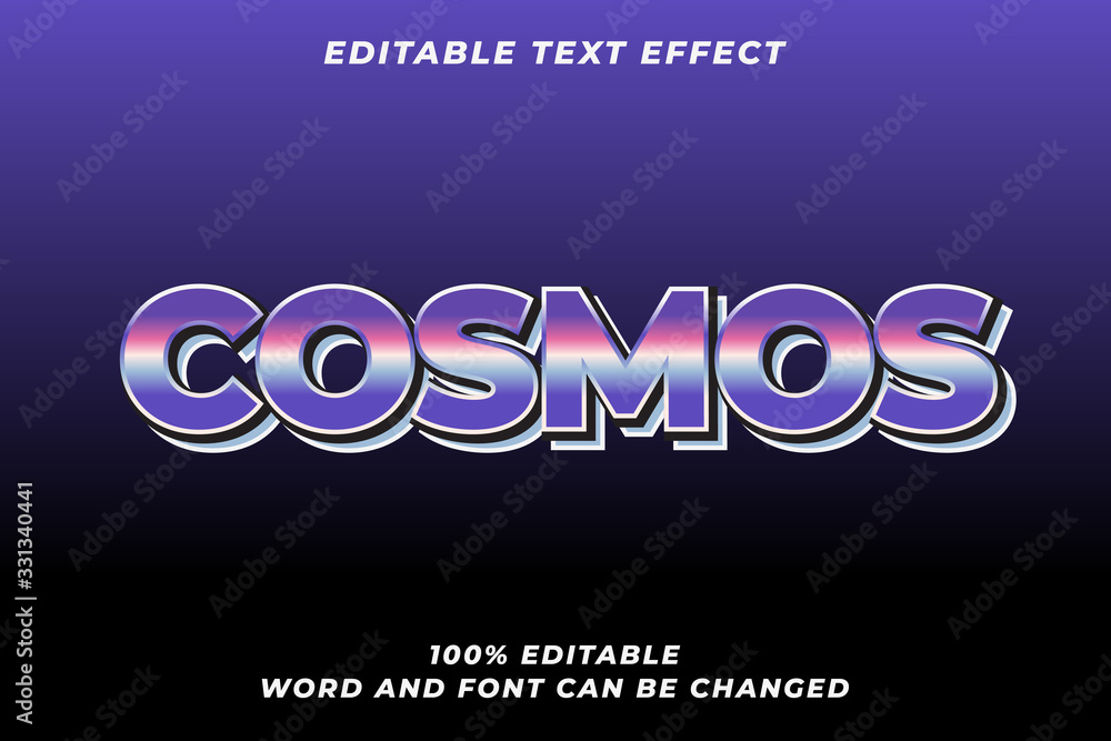 Cosmos text style effect Premium Vector
