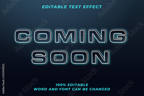 Coming soon techno text style effect Premium Vector