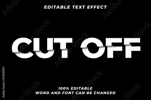 Cut Off text style effect Premium Vector