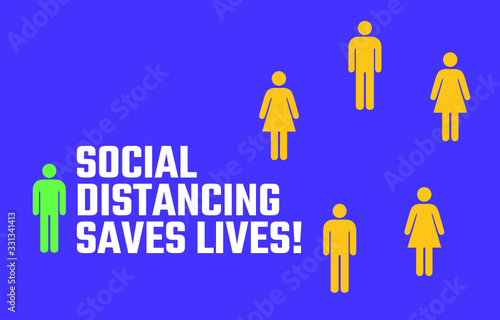 Social Distancing Saves Lives - Vector