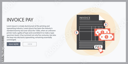 Invoice icon in the flat style, isolated from the background. Payment and billing invoices