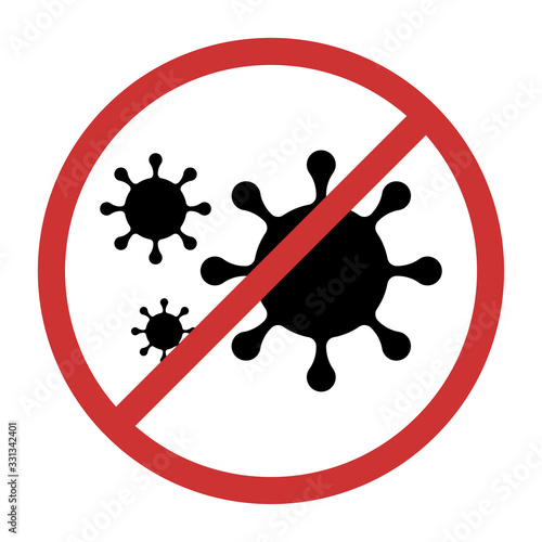 stop virus or bacteria flat icon vector