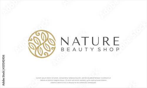 nature beauty logo design. botanical element. floral. abstract. beauty care logo. vector illustration concept