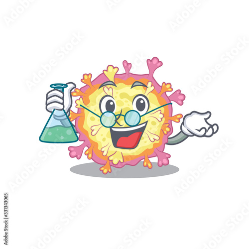 Wallpaper Mural Smart Professor of coronaviridae virus mascot design holding a glass tube Torontodigital.ca
