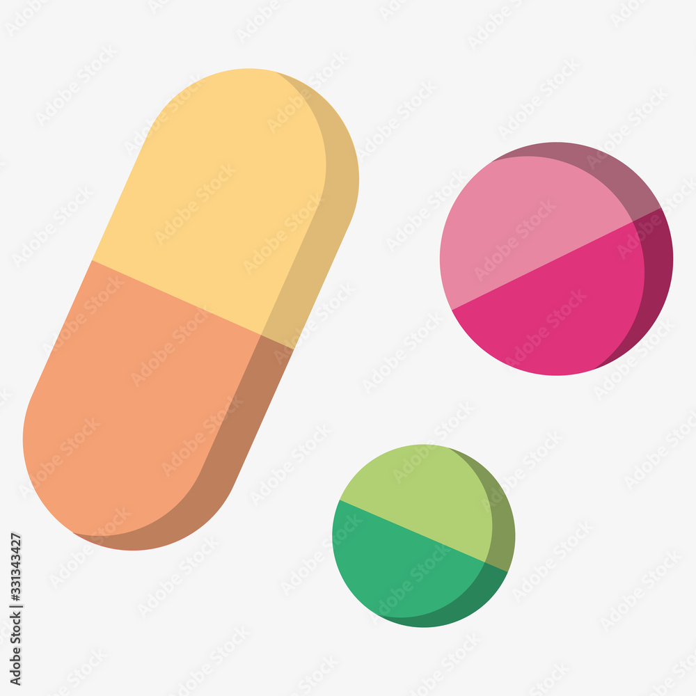 A pills with colorful icons