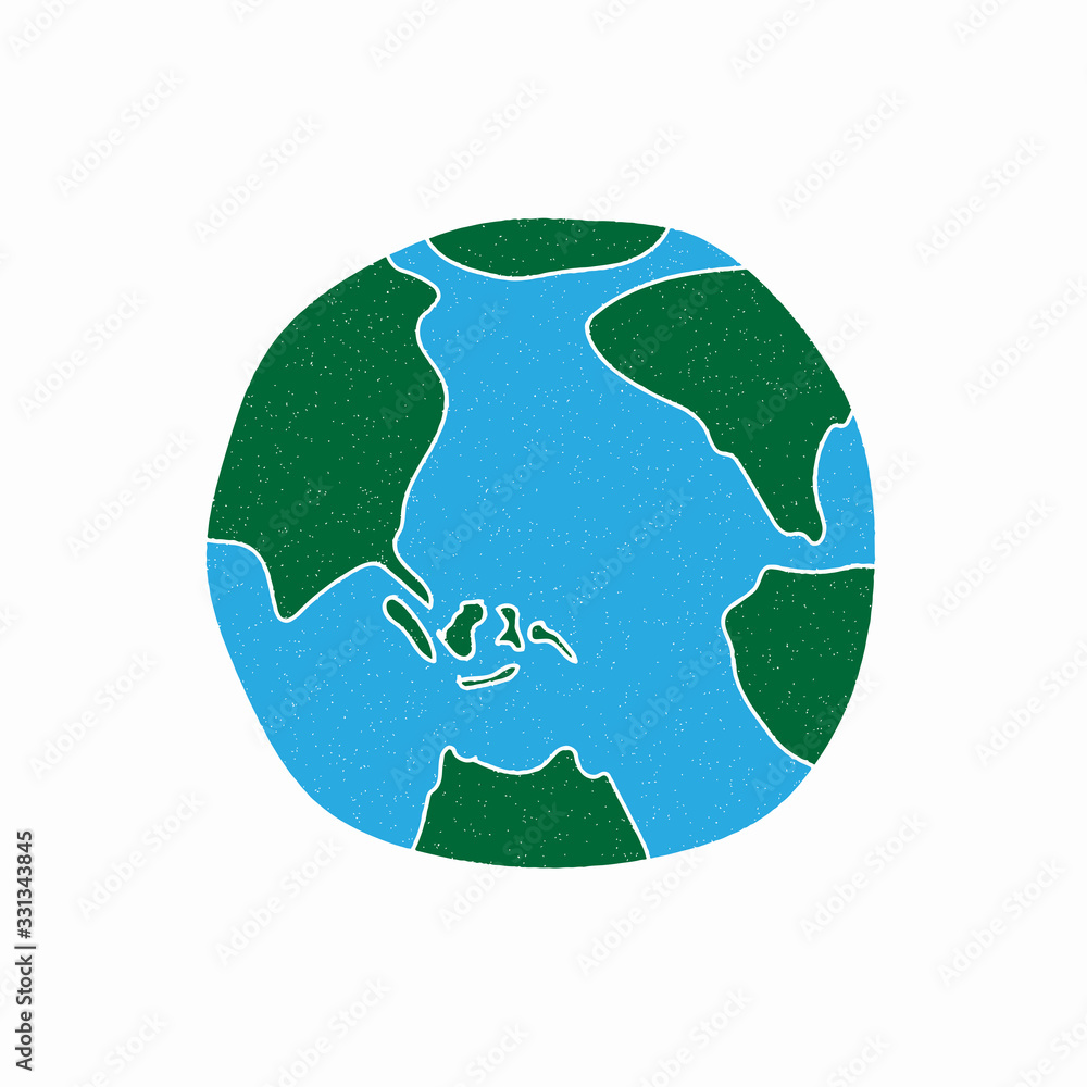 earth vector design. digital hand drawn style. gain texture earth vector design. digital hand drawn style. gain texture