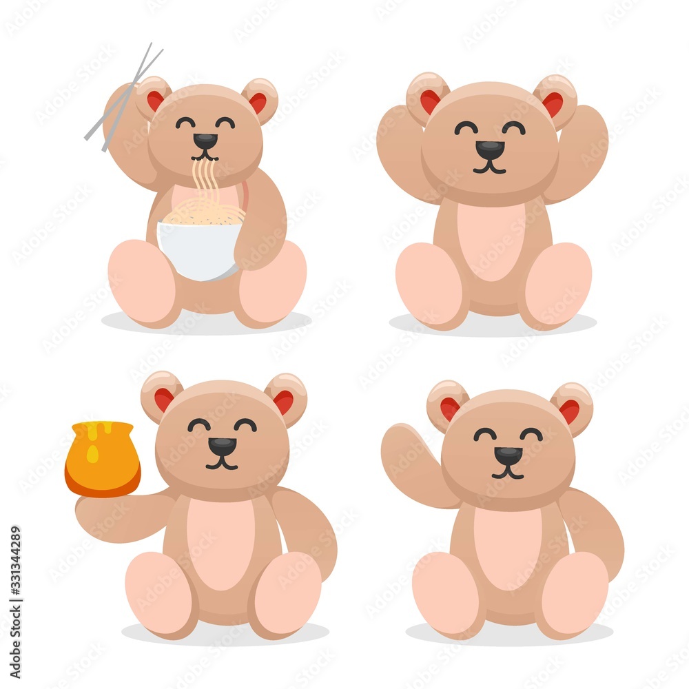 cute bear eating mascot cartoon vector collection cute bear eating mascot cartoon vector collection