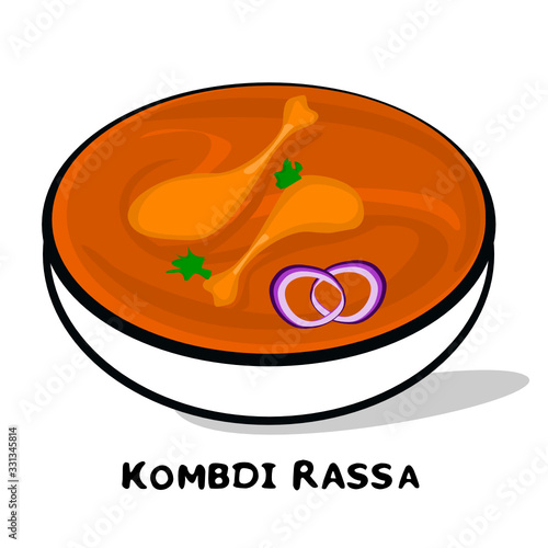 Kombdi rassa indian Maharashtra Food Vector photo