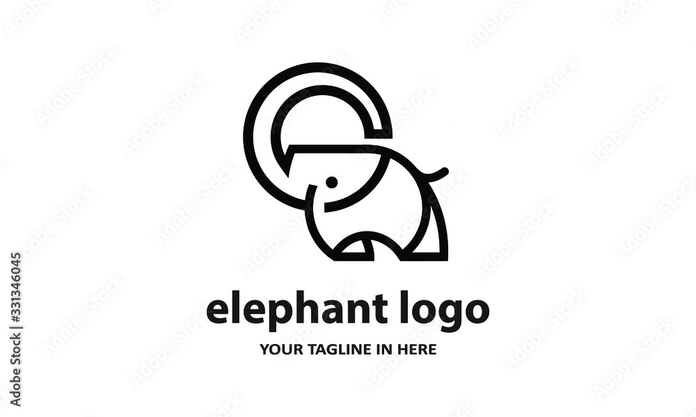 The concept of modern Sderhana elephant logo design is easy to remember The concept of modern Sderhana elephant logo design is easy to remember