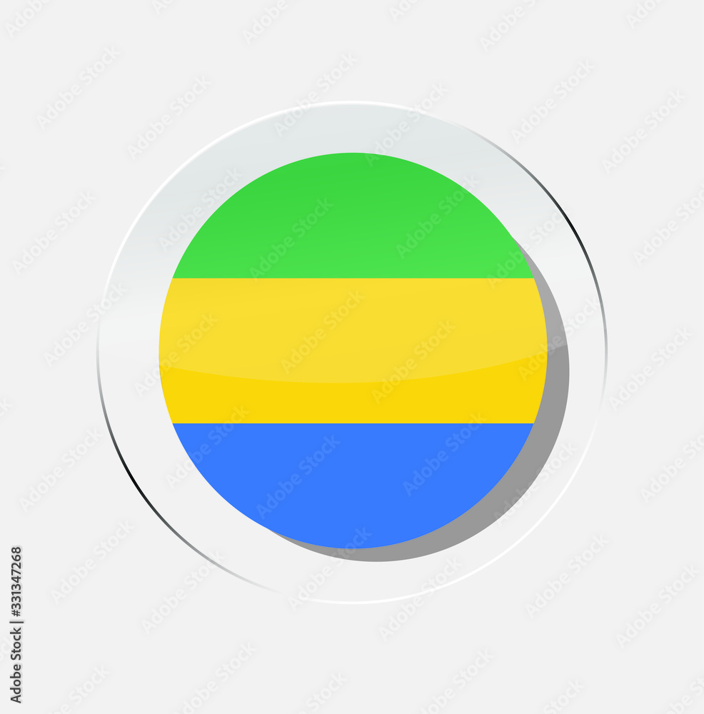 gabon country flag circle icon with a white background gabon country flag circle icon with a white background