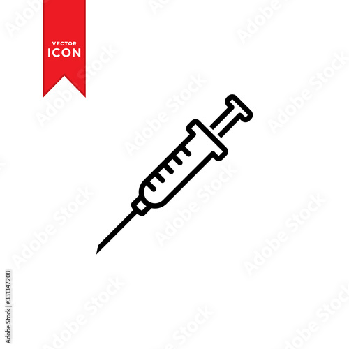 Syringe injection icon vector. Trendy flat design style on white background.