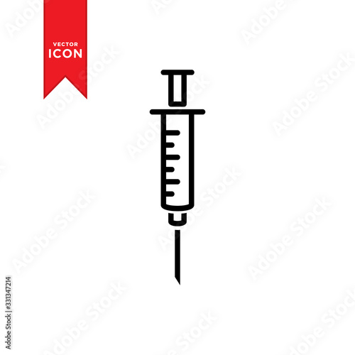 Syringe injection icon vector. Trendy flat design style on white background.