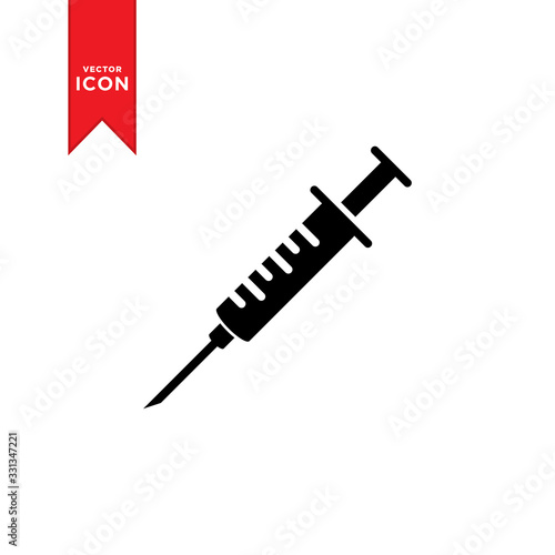 Syringe injection icon vector. Trendy flat design style on white background.