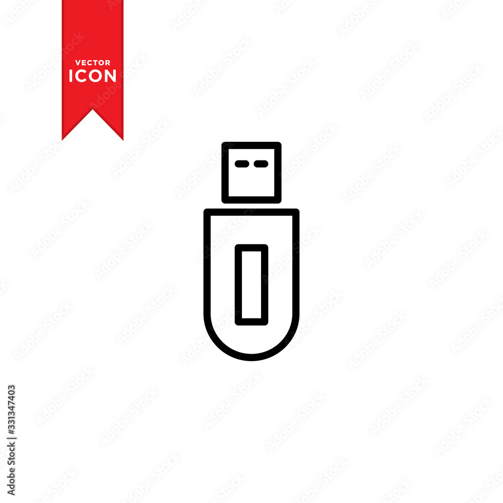 USB icon vector. Flash Drive icon symbol isolated on white background. USB icon vector. Flash Drive icon symbol isolated on white background.