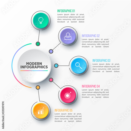 Vector 3D infographic template for presentation. Business data visualization. Abstract elements. Creative concept for infographic.