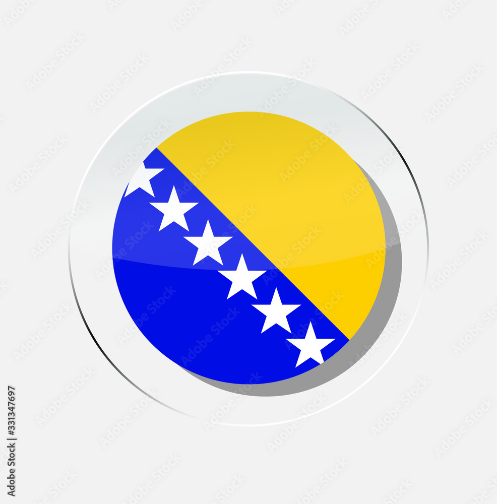 Obraz premium Icon of the bosnia and herzegovina country flag circle with a white background