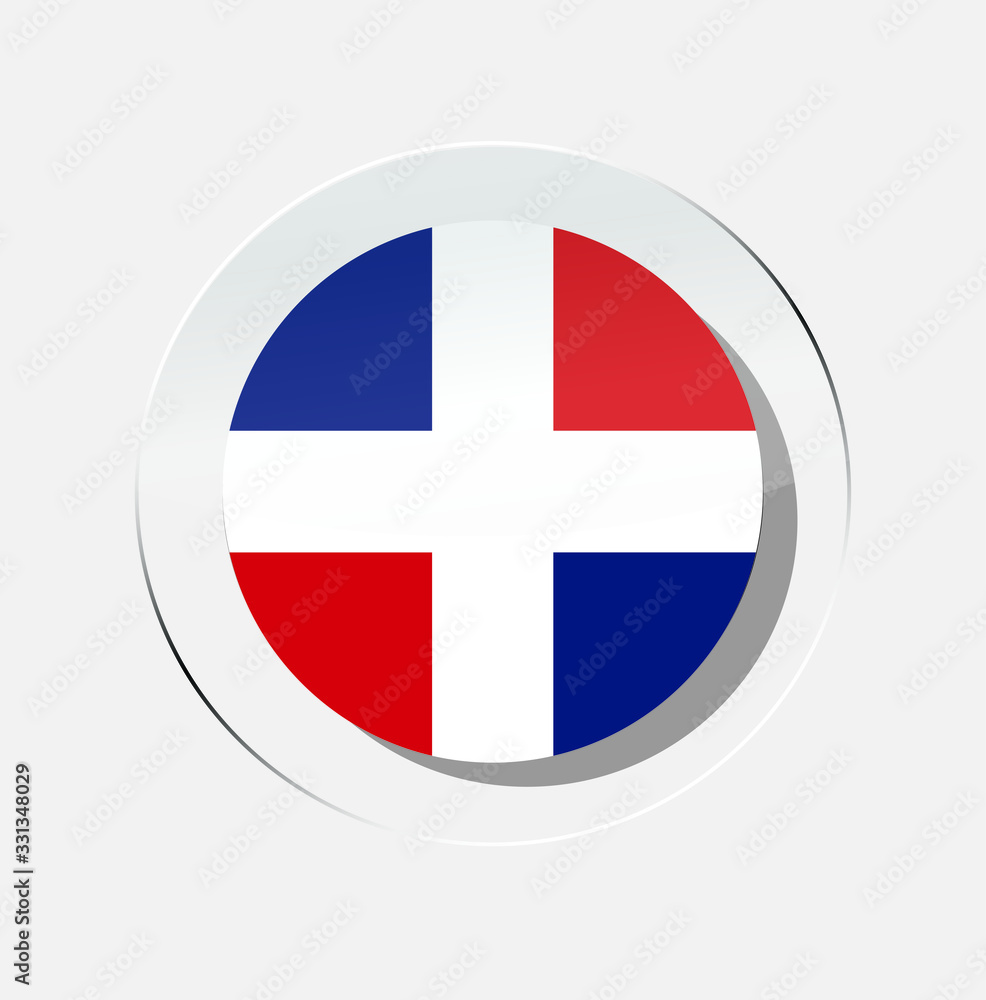 Obraz premium dominican republic country flag circle icon with a white background