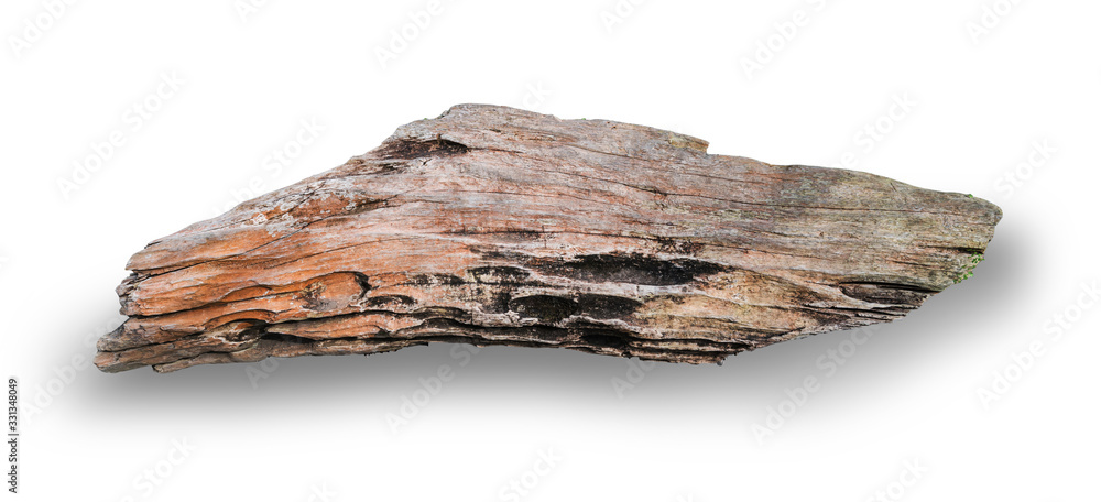 Wood log and lumber isolated on white background