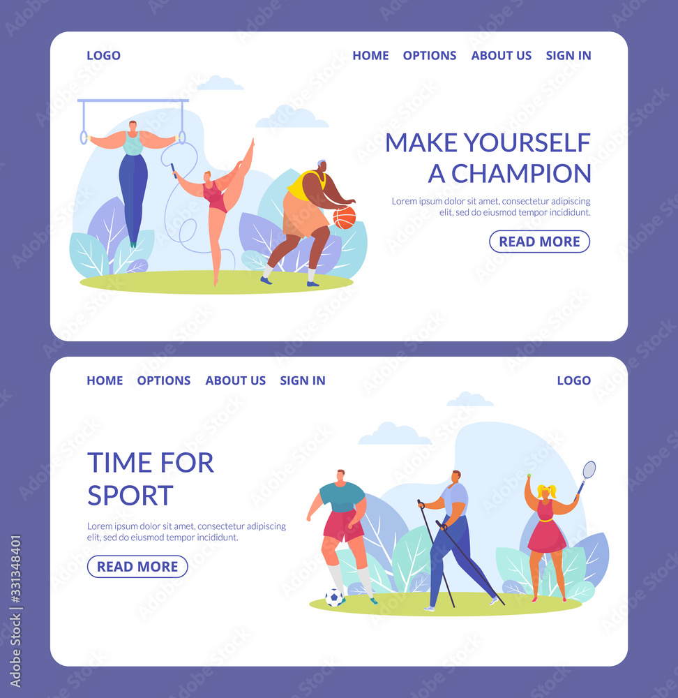 Sport people, banners set of athletes of various sports disciplines isolated vector illustrations. Run, soccer, basketball, football and sportive gymnastics activity competition for champions. Sport people, banners set of athletes of various sports disciplines isolated vector illustrations. Run, soccer, basketball, football and sportive gymnastics activity competition for champions.