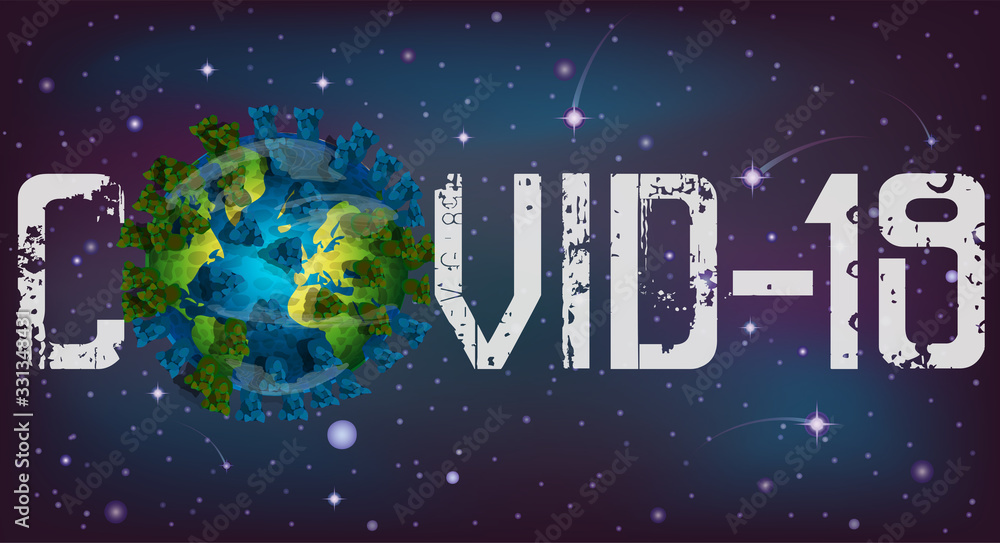 Fototapeta premium Background, Coronavirus Covid-19 infects the Earth. vector illustration