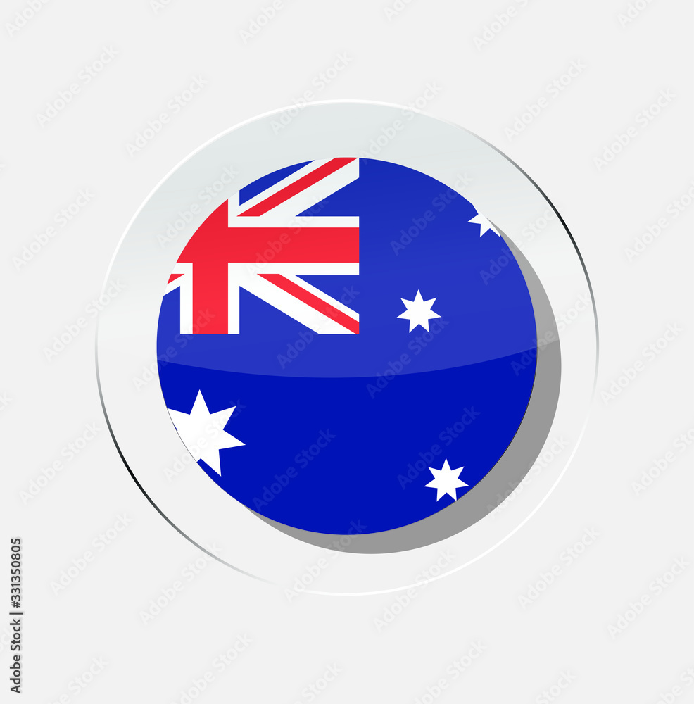 Australian country flag circle icon with white background Australian country flag circle icon with white background