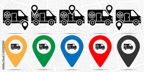 Pets, ambulance icon in location set. Simple glyph, flat illustration element of petshop theme icons