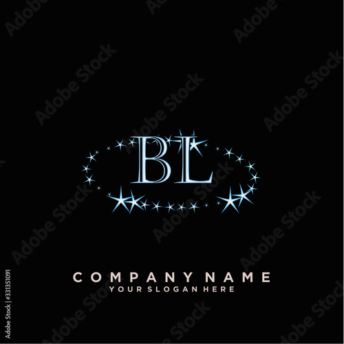 Initial Letter BL Logo With circle Template Vector