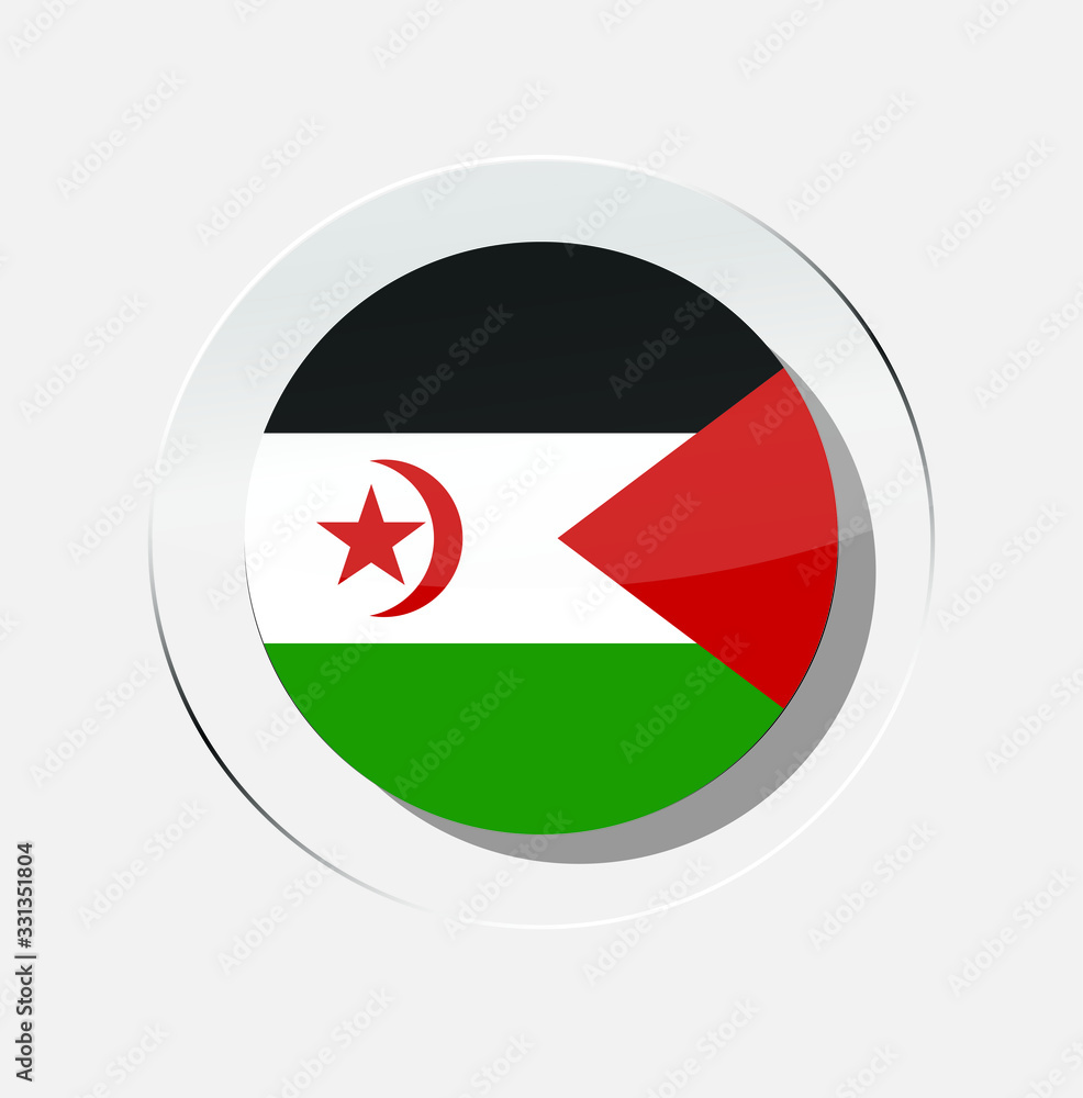 Western Sahara Country Flag Circle icon with a white background Western Sahara Country Flag Circle icon with a white background