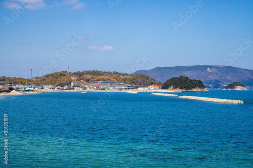 Landscape of local fishing port in Higashikagawa city, Wakimoto fishing port, kagawa,shikoku,japan