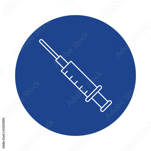 medical syringe, line block style icon