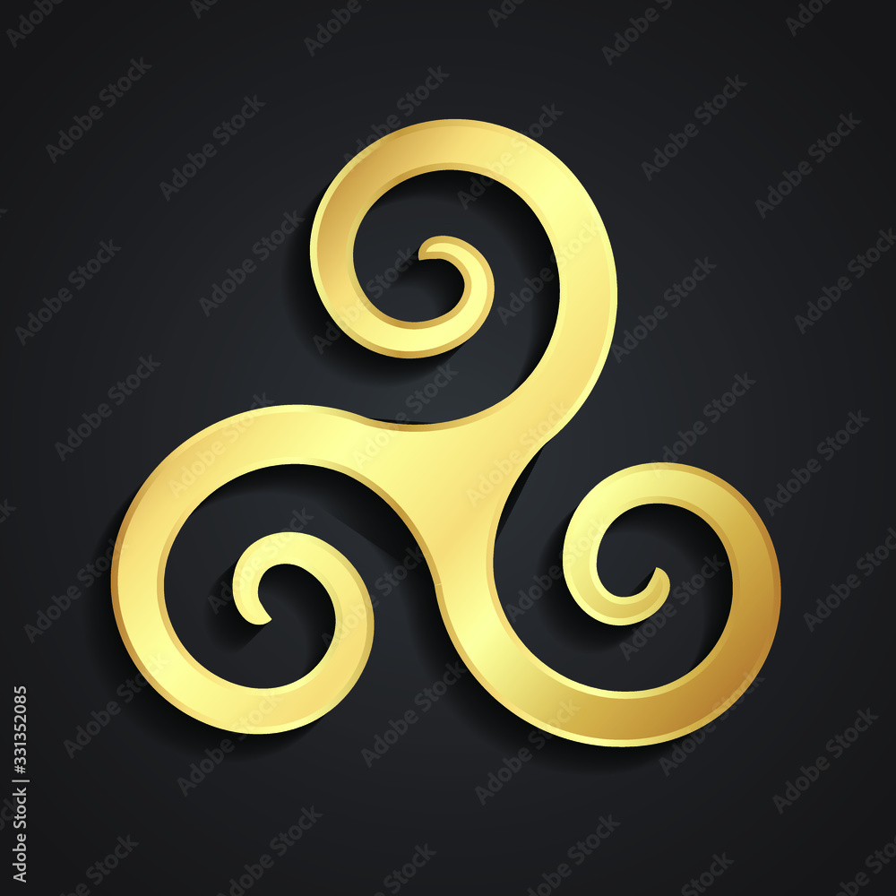 triskelion 3d dolden ornament religious symbol triskelion 3d dolden ornament religious symbol