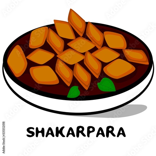 Shakarpara indian Maharashtra Food Vector