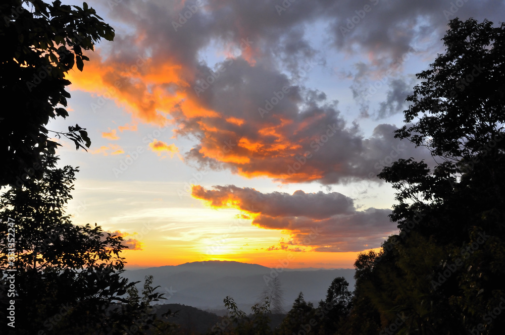 Sunset Mountain Doi Mae Tamanson, Pa Kia, the most popular tourist attraction in Chiang Mai,Thailand Sunset Mountain Doi Mae Tamanson, Pa Kia, the most popular tourist attraction in Chiang Mai,Thailand