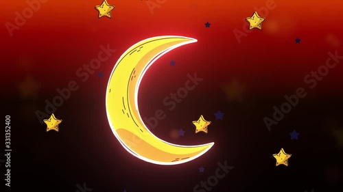 Wallpaper Mural Ramadan lantern hanging on  background, 3D animation Torontodigital.ca